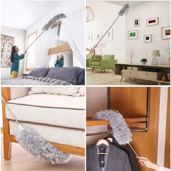Adjustable Dust Cleaner with Microfiber Attachment