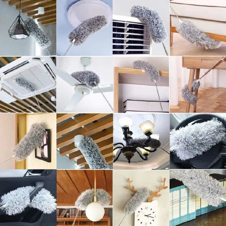 Adjustable Dust Cleaner with Microfiber Attachment