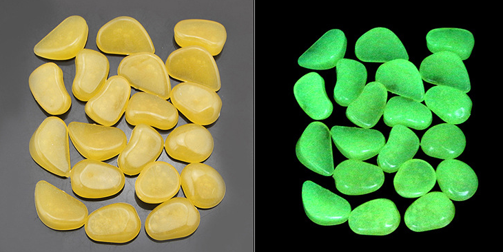 Glow-in-the-Dark Garden Stones – Phosphorescent Pebbles for Decoration in Various Colors