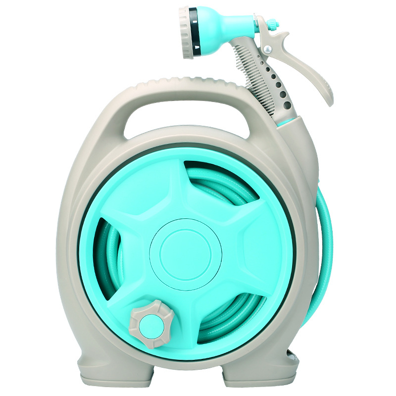 Compact Hose Reel with Spray Nozzle – Practical Garden Hose Cart for Easy Watering