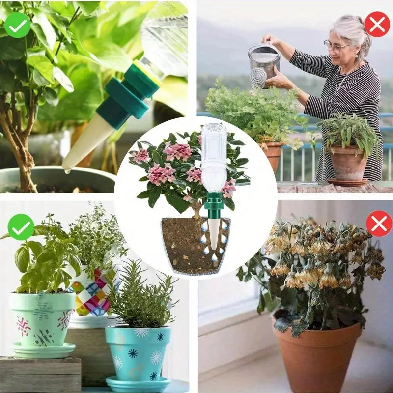 Self-Watering Spikes for Plants – Automatic Drip Spikes for Bottles for Efficient Plant Care