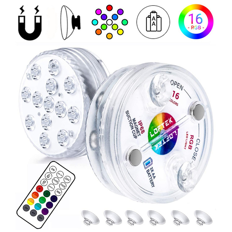 RGB LED Underwater Lighting with Remote Control – Color Changing for Pools, Bathrooms, and Ponds