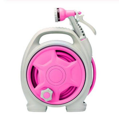 Compact Hose Reel with Spray Nozzle – Practical Garden Hose Cart for Easy Watering