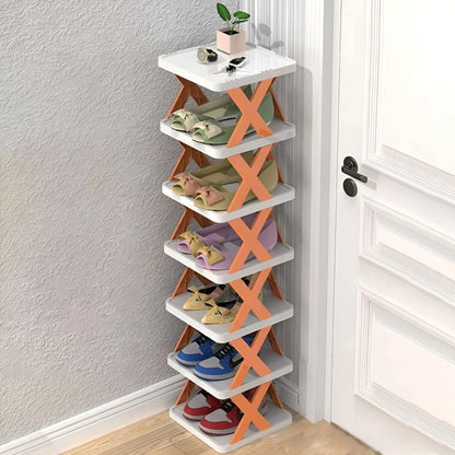 Foldable shoe rack for efficient use of space
