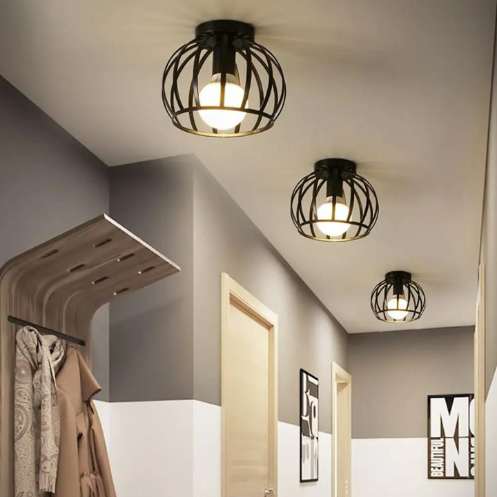 Loft Ceiling Lamp in Black Metal – Rustic Industrial Style for Your Home