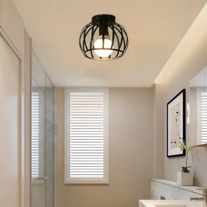 Loft Ceiling Lamp in Black Metal – Rustic Industrial Style for Your Home
