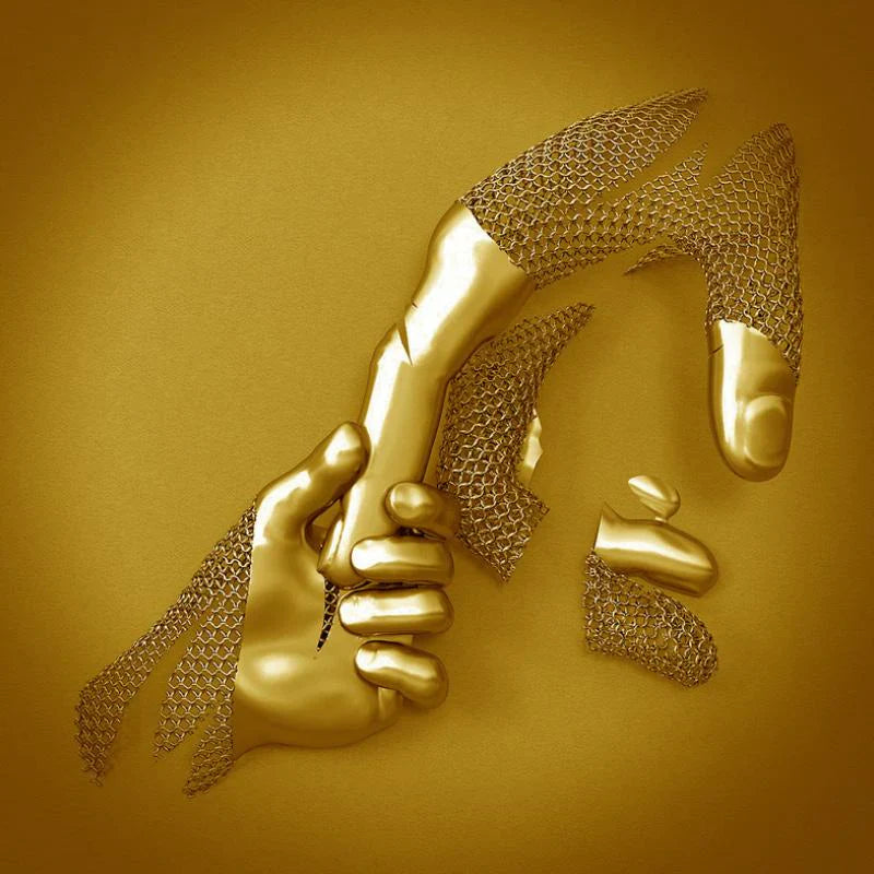Wall Art with Love Metal Figure – Modern Love Canvas for Living Room & Bedroom