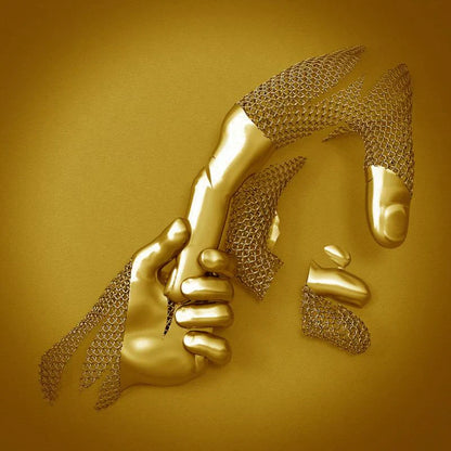 Wall Art with Love Metal Figure – Modern Love Canvas for Living Room & Bedroom