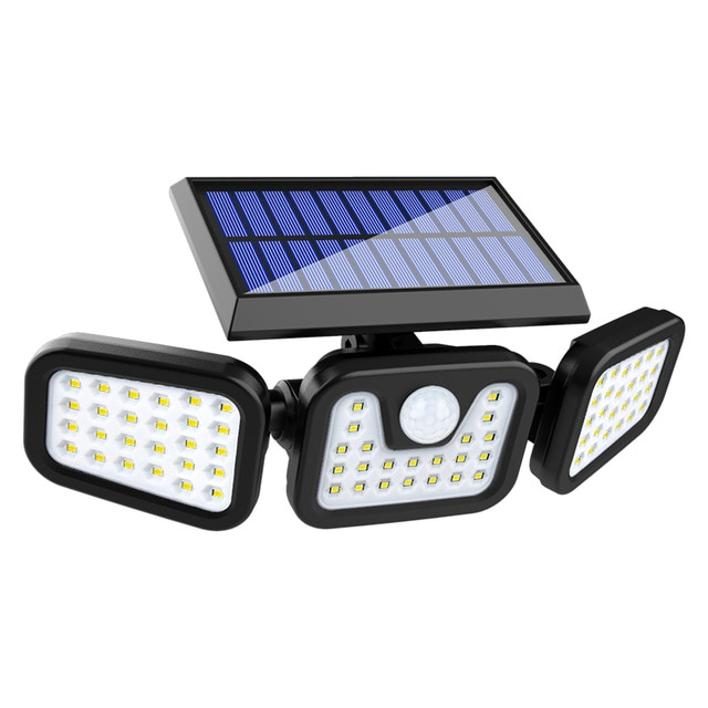 Solar LED Spotlight with Motion Sensor – Triple Outdoor Lighting for Garden, Yard, and Garage