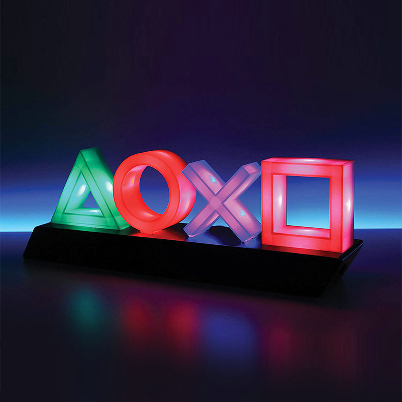 Gaming LED Lamp with PlayStation Symbols – Music-Reactive RGB Light for Gamer Bedroom Desk Decoration