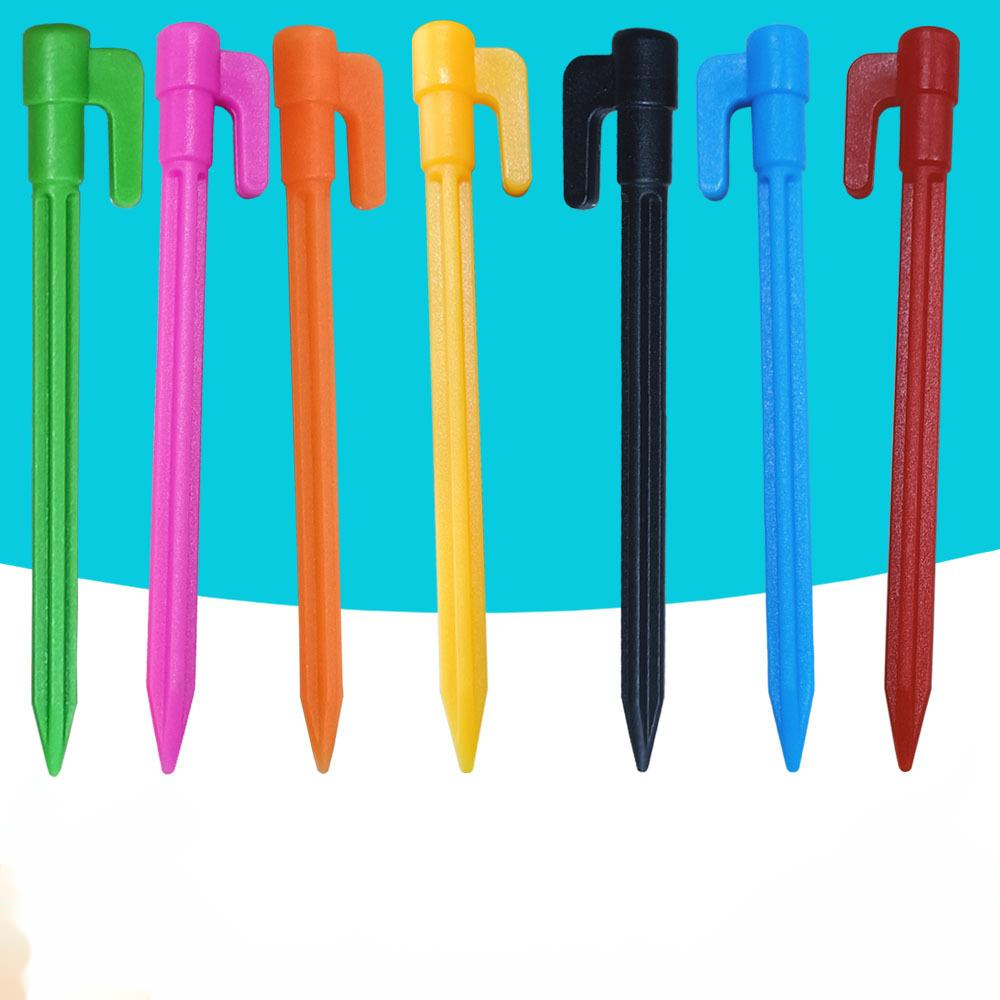 Plastic Tent Pegs with Hooks – Durable Ground Stakes for Camping, Tarps, and Shelters
