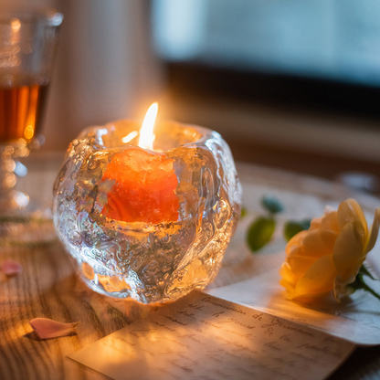 Decorative Glass Tealight Holder – Transparent Candle Holder for Elegant Room Lighting