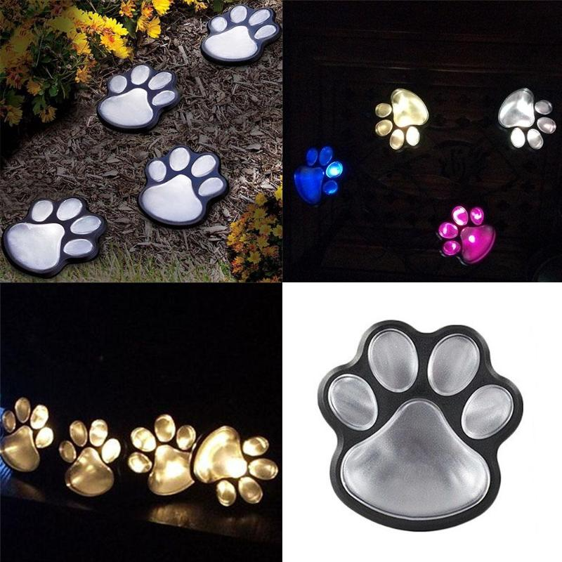 Paw Print Solar Lamp – LED Garden Lighting for Outdoor Use, Weatherproof and Energy-Efficient
