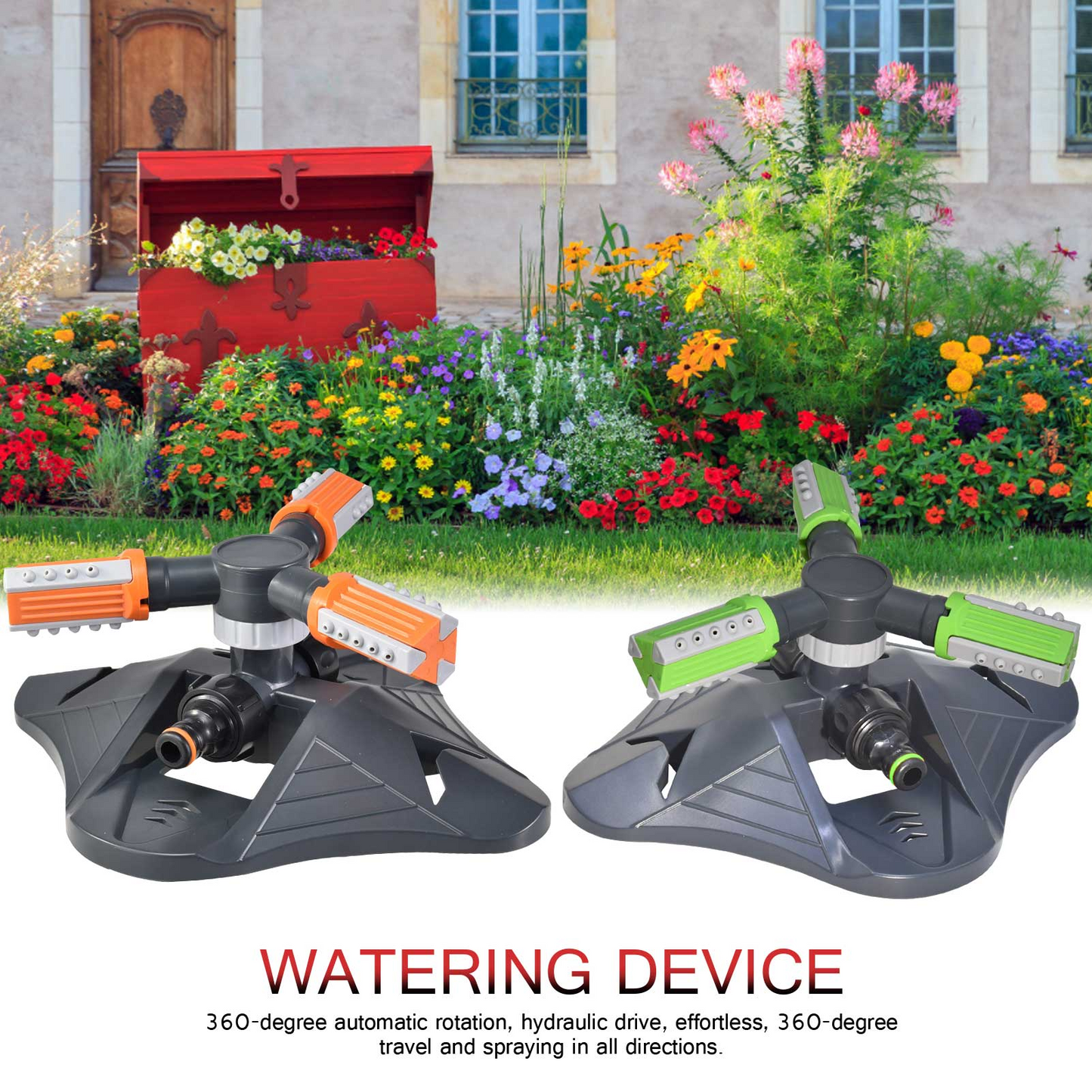 3-Arm Rotating Garden Sprinkler – Efficient Watering Solution for Lawns and Gardens
