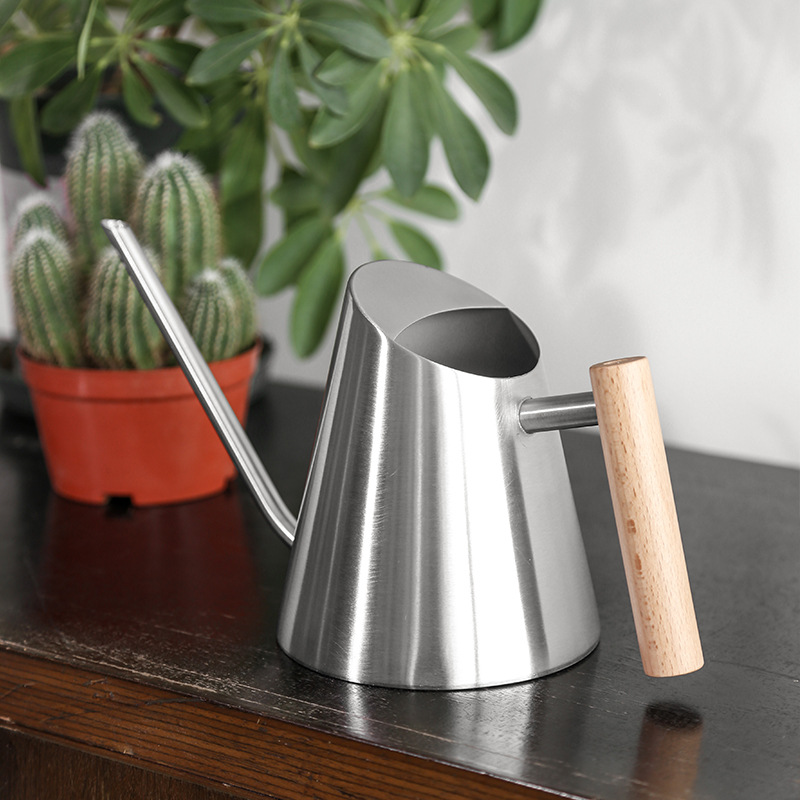 Modern Watering Can with Wooden Handle – Stylish and Practical Watering Can for Garden Plants and Flowers