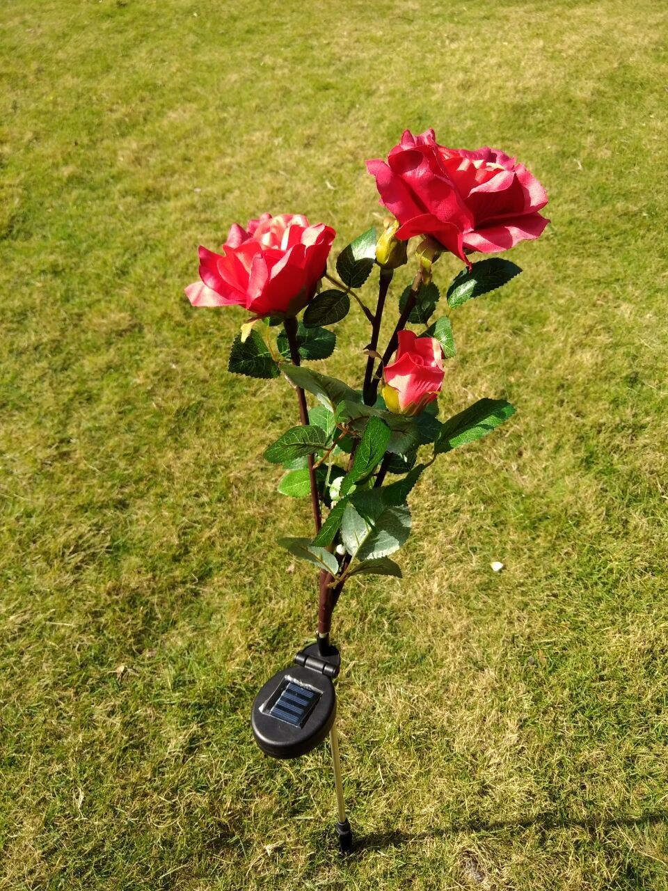 Solar-Powered Rose Lights – Garden Stakes with Solar Panel for Ambient Outdoor Lighting