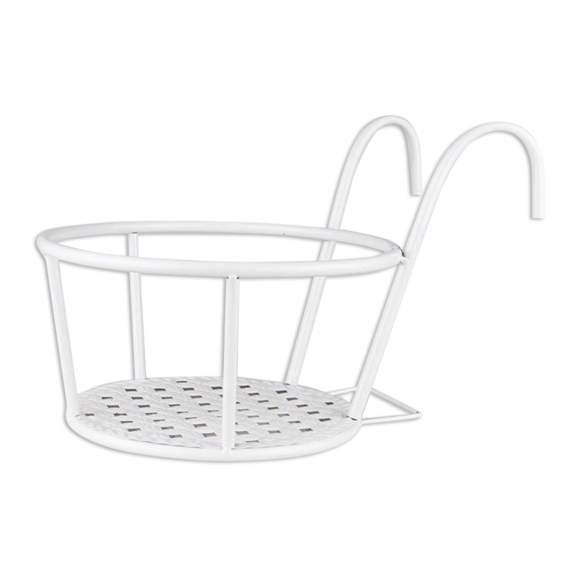 Metal Hanging Plant Basket – Balcony Planter Pot with Hook for Garden and Patio