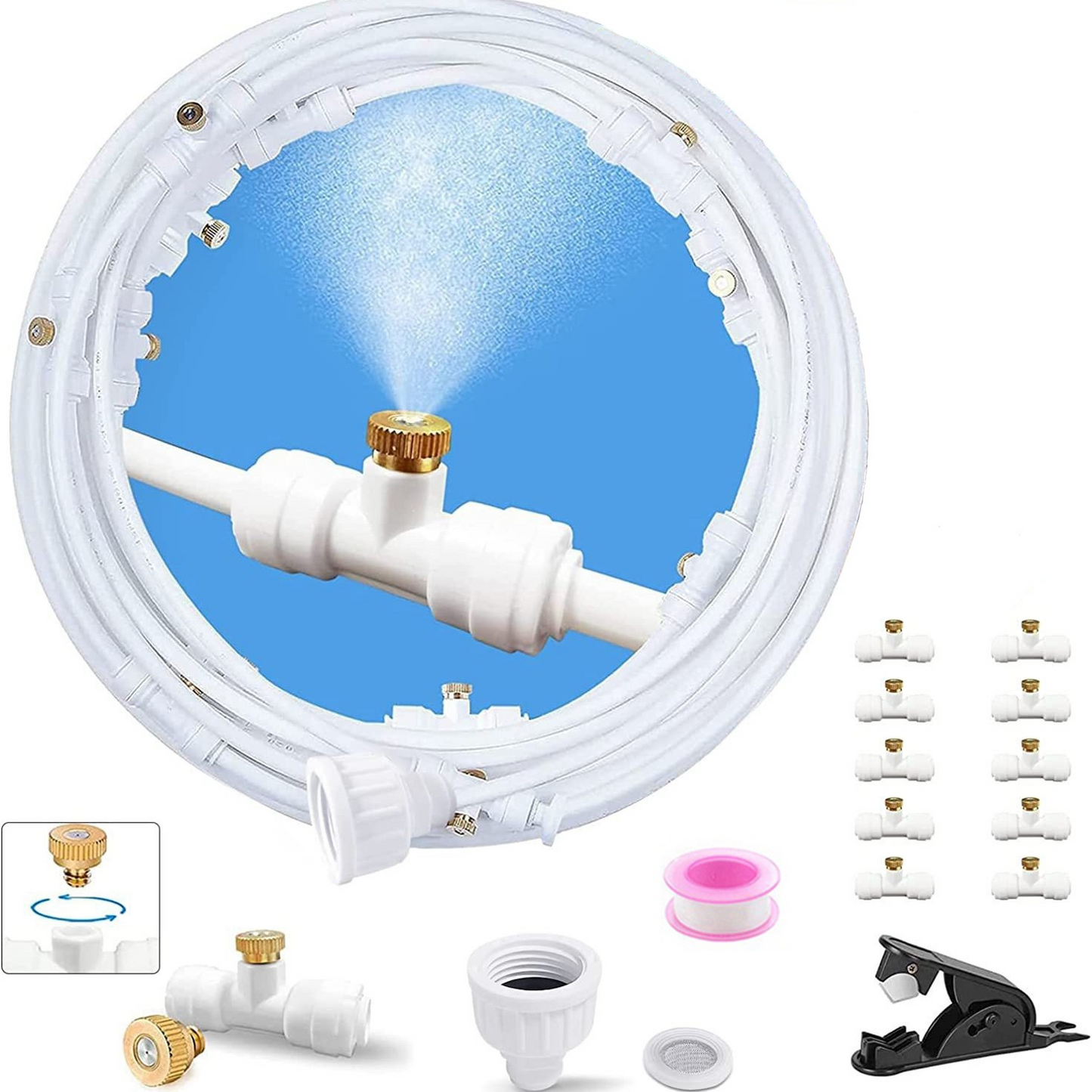 Outdoor Misting System – Cooling Mist Spray Set for Patios, Gazebos, and Umbrellas