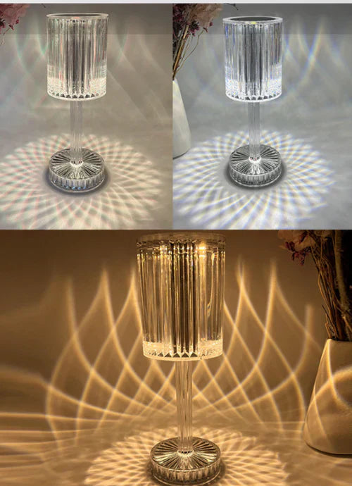 Crystal Table Lamp with LED Dimmer for Atmospheric Lighting