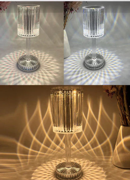 Crystal Table Lamp with LED Dimmer for Atmospheric Lighting