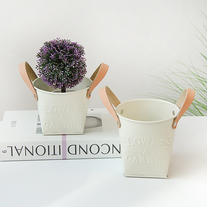 Decorative Plant Pots with Leather Handles – Stylish Flower Pots for Home and Garden