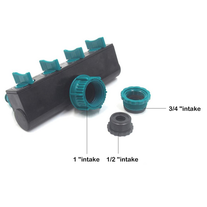 Universal 4-Way Garden Hose Splitter – Adjustable Faucet Distributor for Efficient Irrigation