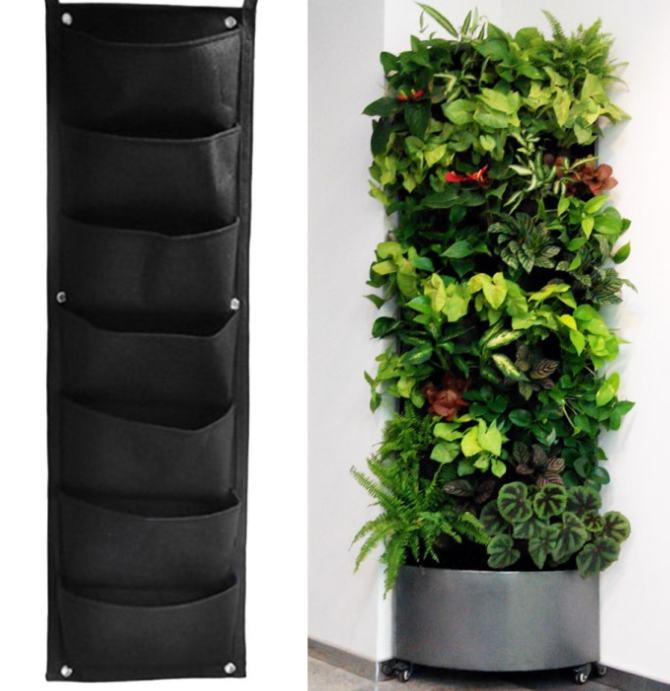 Vertical Planter with Pockets for Garden – Wall-Mounted Plant Bag for Indoor and Outdoor Use