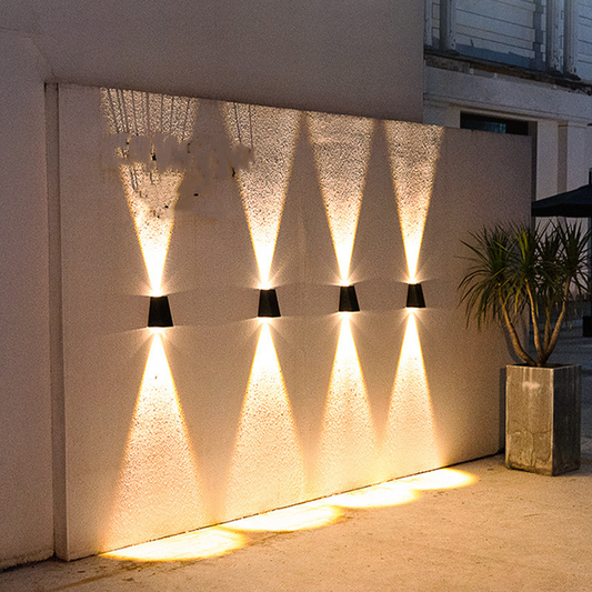 Modern LED Outdoor Wall Light with Dual Lighting – Weatherproof Wall Lamp for House Facade and Garden