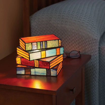 Creative Colorful Book Lamp in Tiffany Style for the Living Room