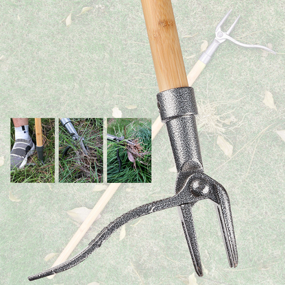 Weed Puller with 4-Claw Iron Head – Effective Garden Tool for Root Removal and Weed Control