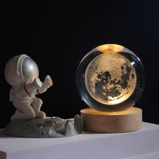 Glowing moon crystal ball with galaxy effect