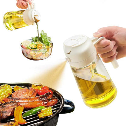 Premium 2-in-1 Oil Dispenser & Sprayer with Pressure Mechanism – Perfect for Cooking, Grilling & Salads
