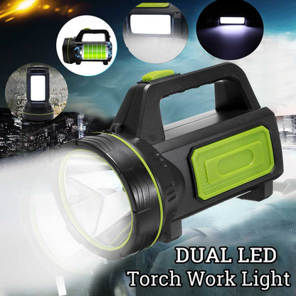 Multifunctional LED Flashlight with Side Spotlight – Portable Work Light for Outdoor Camping and Emergencies