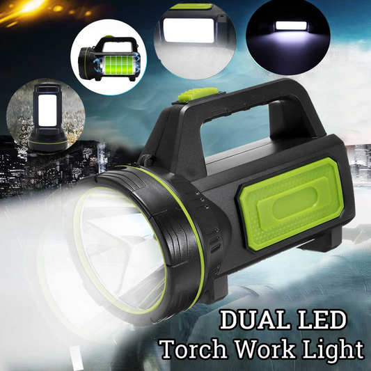 Multifunctional LED Flashlight with Side Spotlight – Portable Work Light for Outdoor Camping and Emergencies