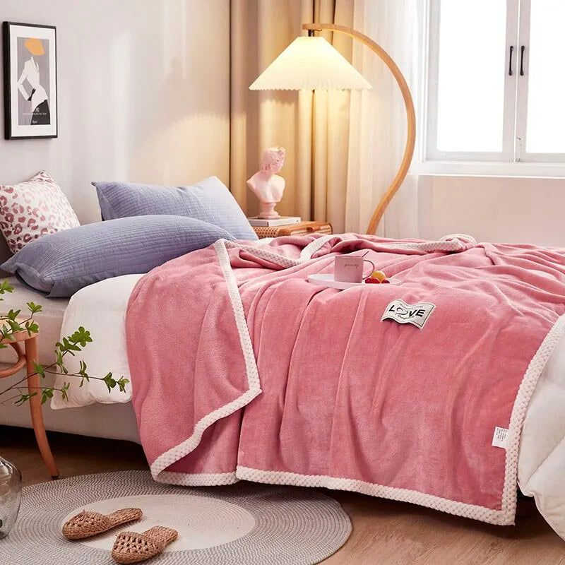 Cozy Pink Flannel Fleece Blanket – Soft and Warm Throw Blanket