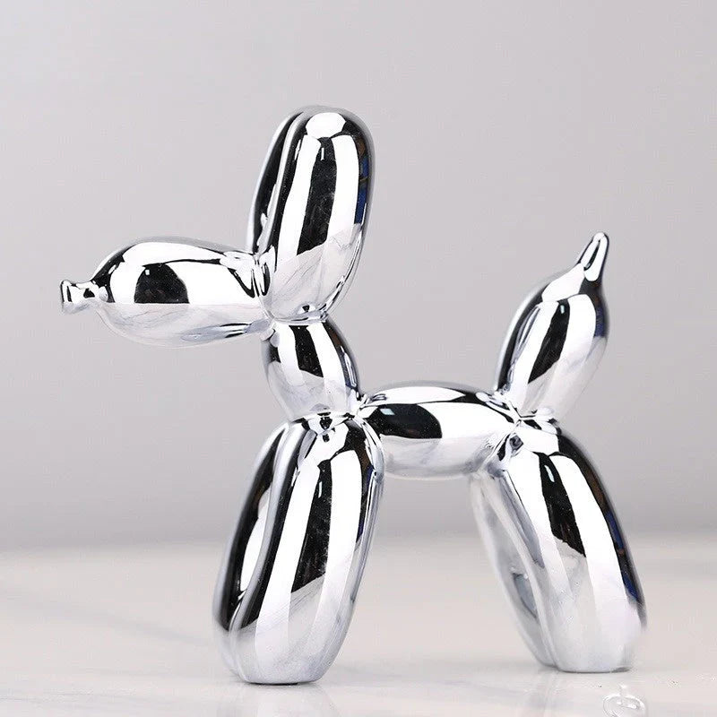 Balloon Animal Sculpture – Modern Decorative Figure Made of Metal in High-Gloss Finish