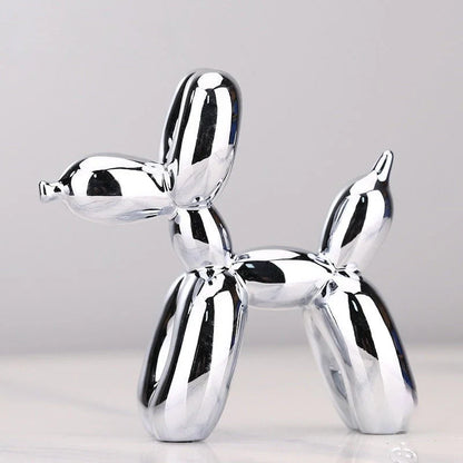 Balloon Animal Sculpture – Modern Decorative Figure Made of Metal in High-Gloss Finish