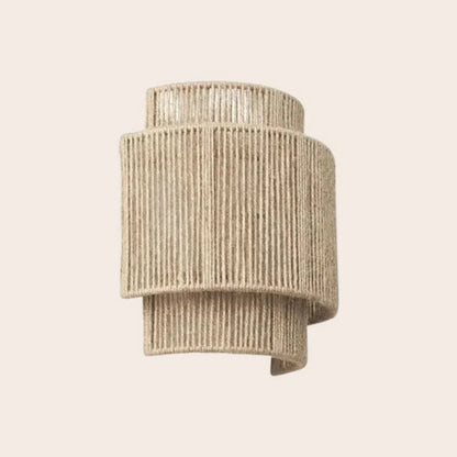 Modern Woven Rattan Wall Lamp in Boho Style with Warm Light