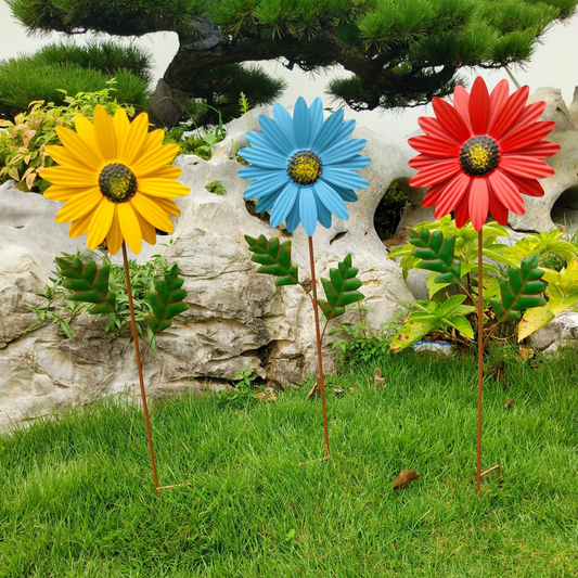 Decorative Metal Sunflower for the Garden – Colorful Garden Stake for Outdoor Décor and Landscaping