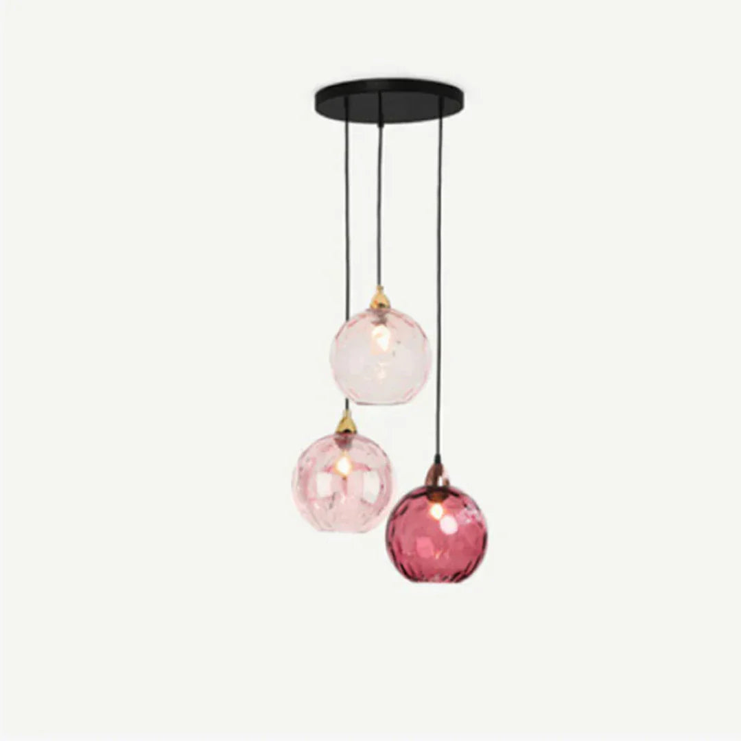 Elegant Triple Glass Pendant Light with Color-Changing Design
