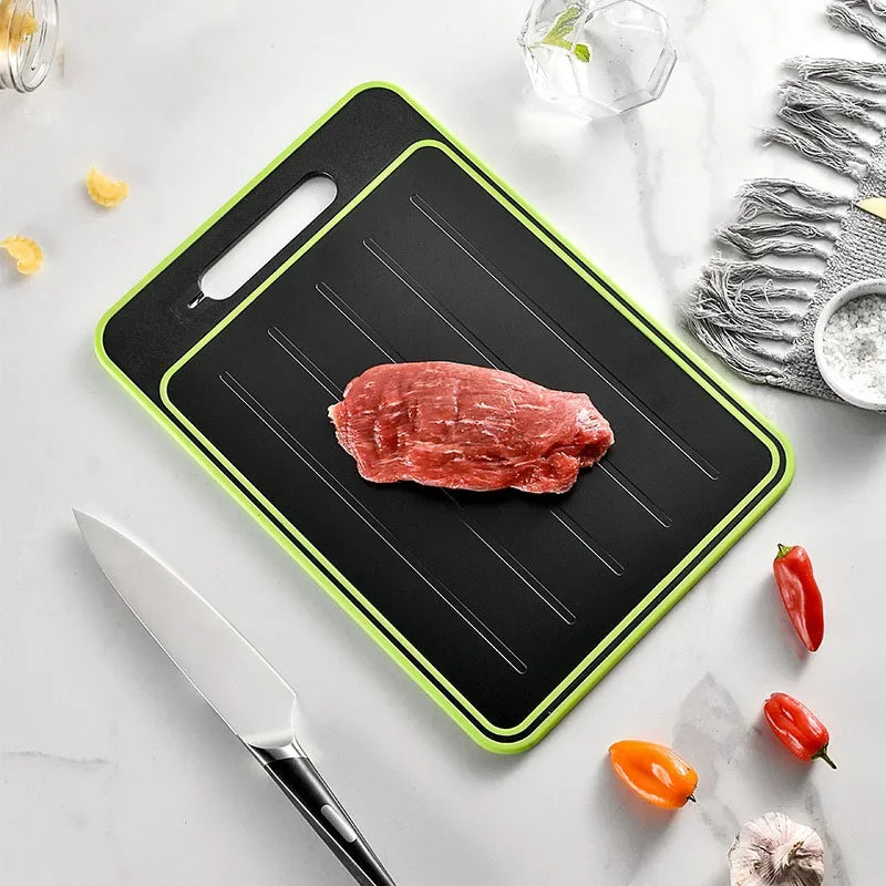 Multifunctional Cutting Board with Defrosting Plate – Double-Sided & Non-Slip