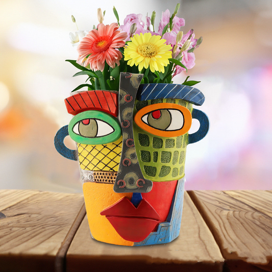 Colorful Face Planter Pot – Creative Decoration for Garden and Home