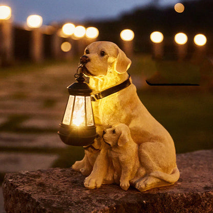 Solar LED Dog Figurine for the Garden – Weatherproof Decoration with Lighting