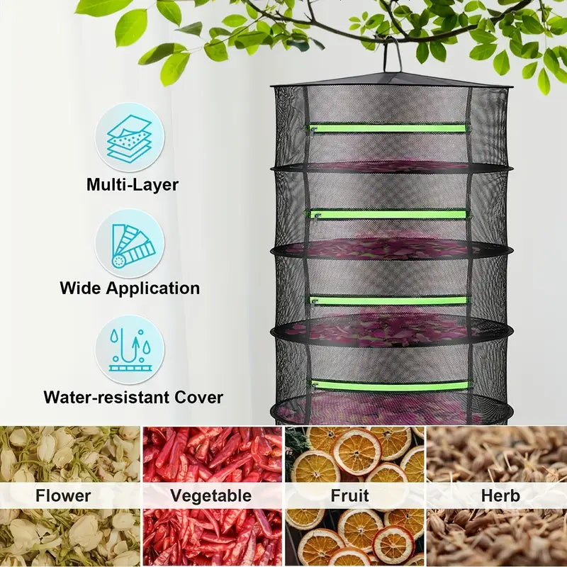 Foldable Drying Rack for Fruits, Vegetables, and Herbs – Multi-Tier Mesh Tray for Fast Drying
