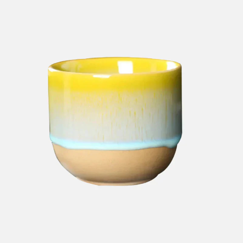 Handmade Ceramic Mug – Colorful Teacups with Natural Glaze Finish