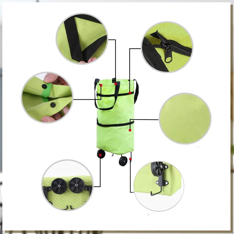 Foldable Shopping Trolley Bag – 2-in-1 Convenience for Everyday Shopping