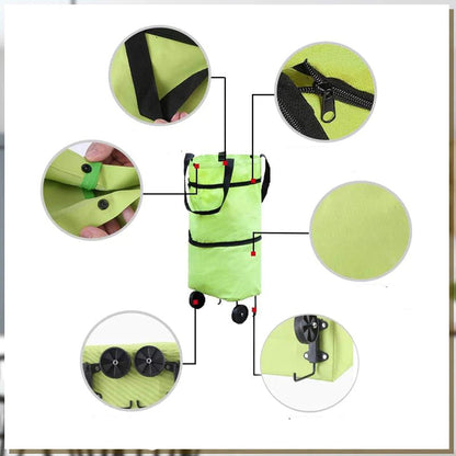 Foldable Shopping Trolley Bag – 2-in-1 Convenience for Everyday Shopping