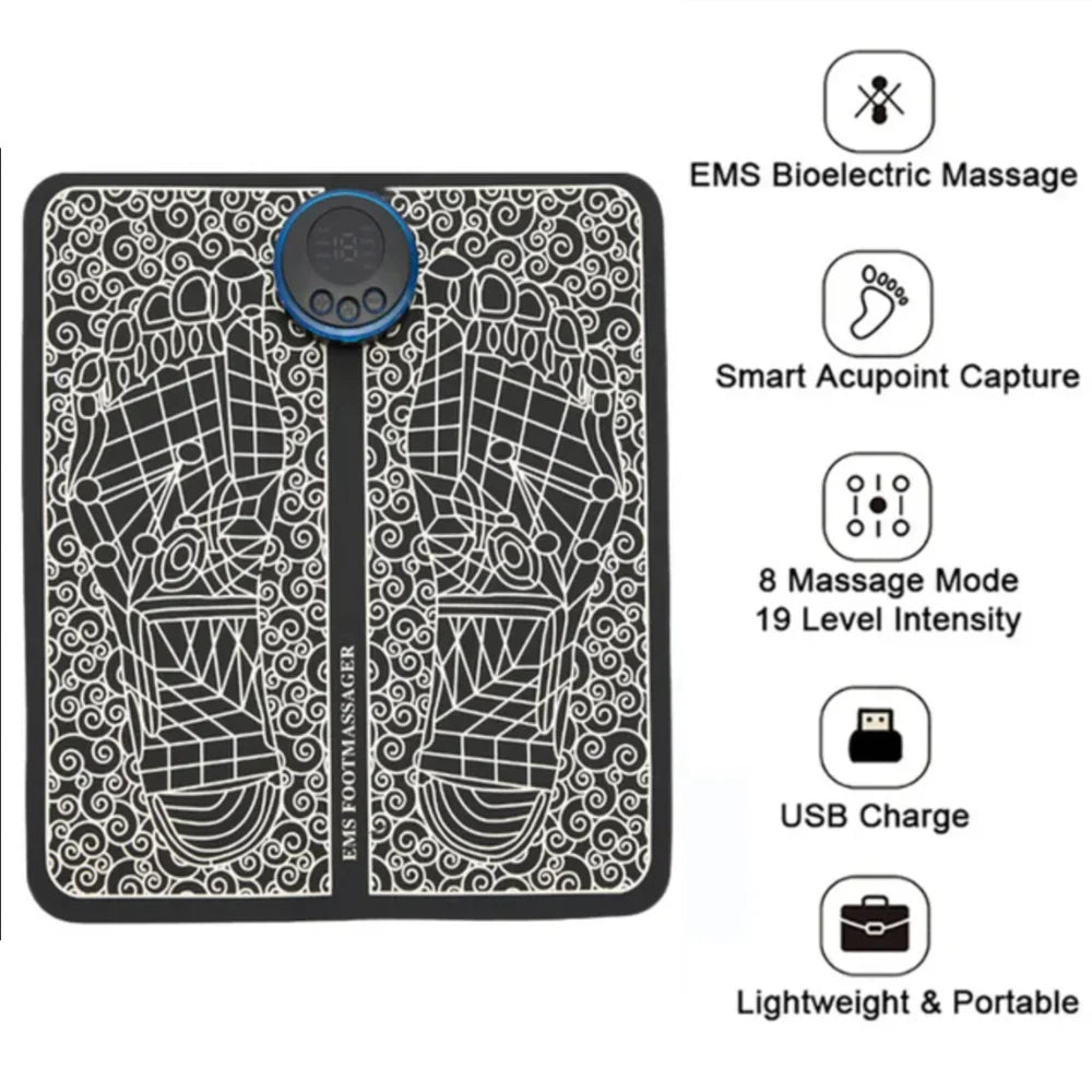 Electronic EMS Foot Massager for Relaxation and Recovery