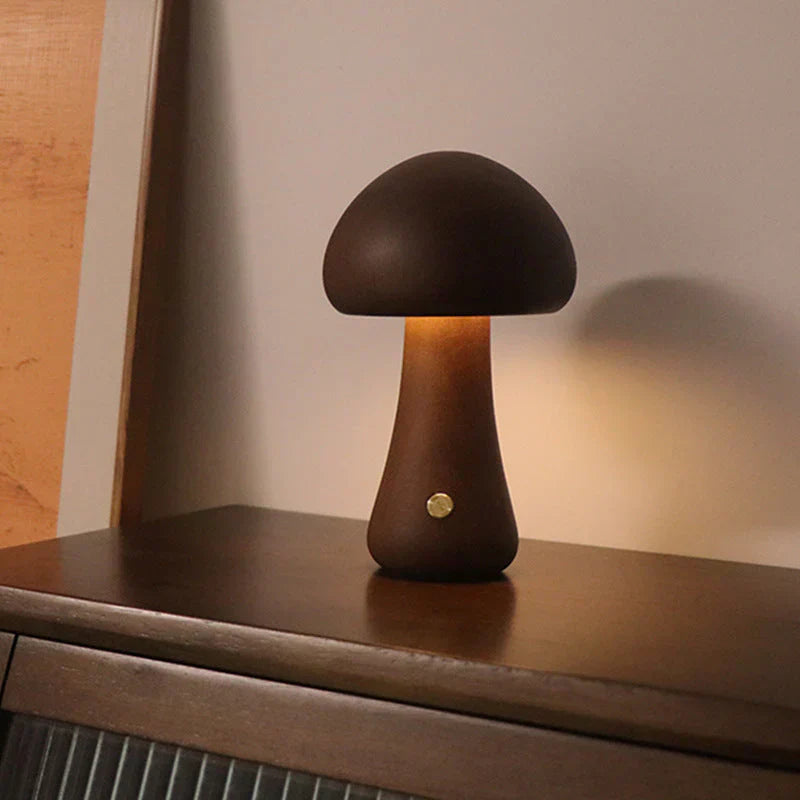 Mushroom LED Night Light Made of Wood – Beautiful Nature-Inspired Lamp for Your Home