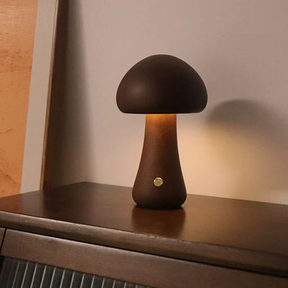 Mushroom LED Night Light Made of Wood – Beautiful Nature-Inspired Lamp for Your Home